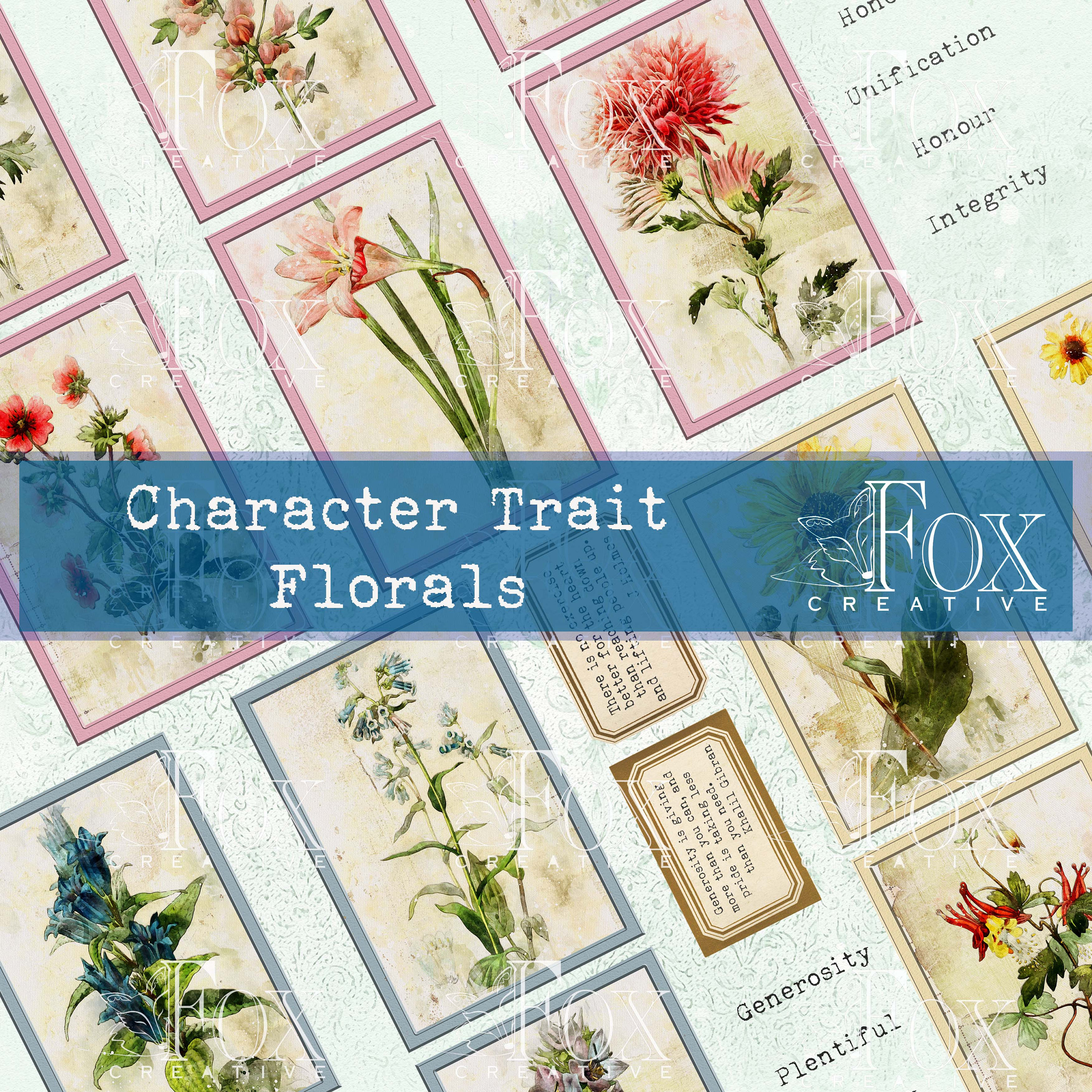 Florals - Character Trait Digital Journal Cards DIGI20 11