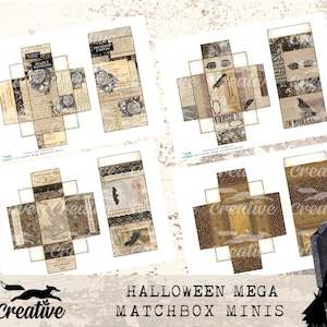 HALLOWEEN MEGA Streichholzschachtel Minis, digitales Streichholzschachtelkit, druckbare Geschenkidee, DIY Streichholzschachtel macht DIGI23 24