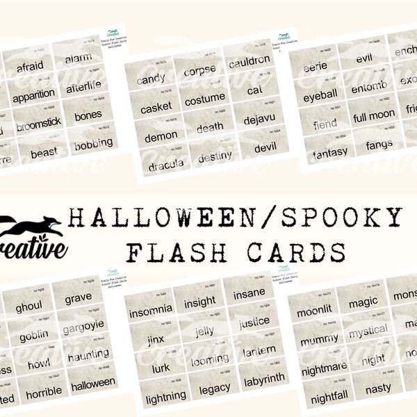 Halloween/Spooky Word Flash Cards Digital Kit, DIGI22 39