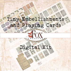 Kit Digital de Pequenos Enfeites Vintage e Cartas de Baralho DIGI19 20