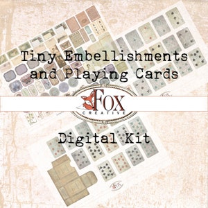 Tiny Vintage Embellishments and Playing Cards Digital Kit DIGI19 20