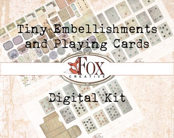 Tiny Vintage Embellishments and Playing Cards Digital Kit DIGI19 20