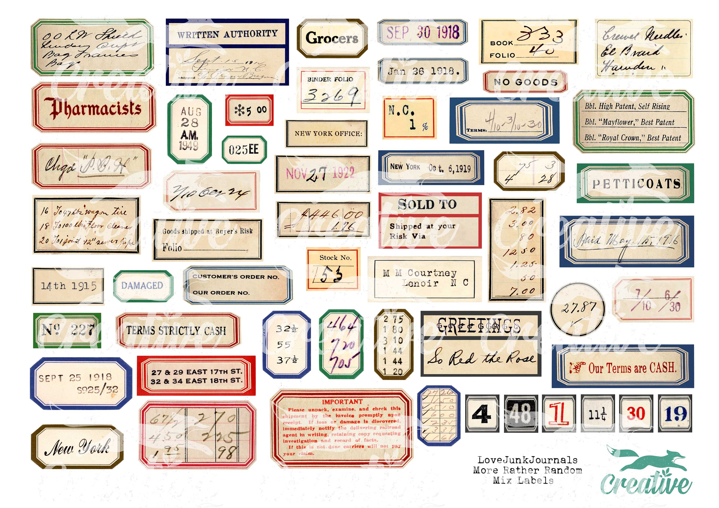 MORE Rather Random Mix Labels Digital Kit. DIGI21 28 - Etsy Canada