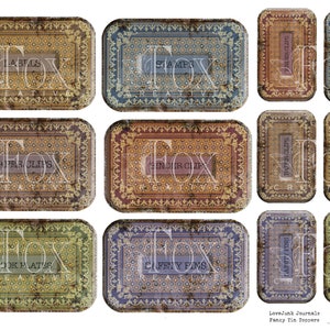 FANCY Tin Toppers Set 3, Digital Kit, Junk Journals, Vintage Tin Tags, DIGI20 52 image 2