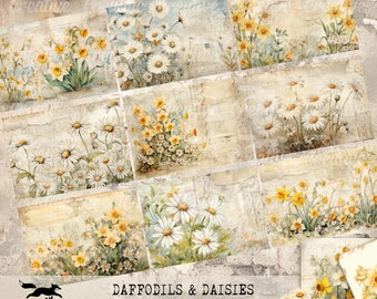 DAFFODILS & DAISIES, Digital Journal/scrapbooking Kit, DIGI24 01