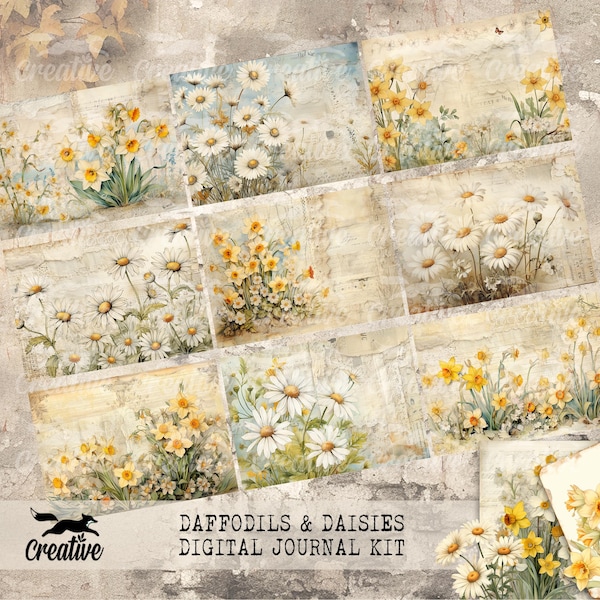 Daffodils & Daisies, Digital Journal Kit, DIGI24 01