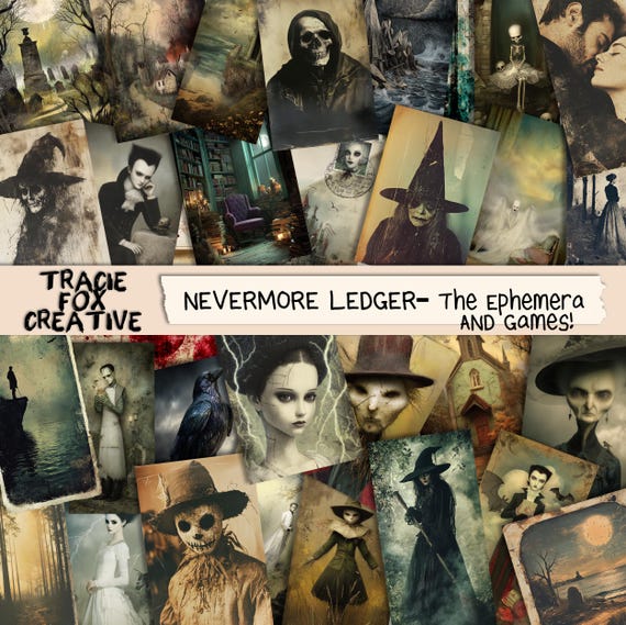 Nevermore Ledger Ephemera & Games – Halloween Printable Kit  DIGI25 31