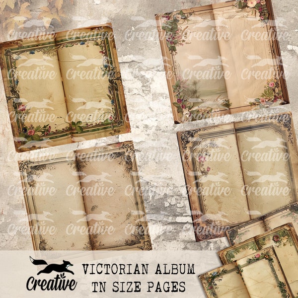 Victorian Album Pages, TN Size, Digital Journal Kit, DIGI24 18