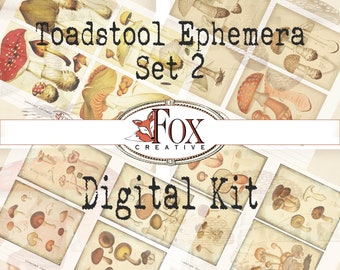 Toadstool and Mushroom Ephemera SET 2, Digital Kit DIGI19 34