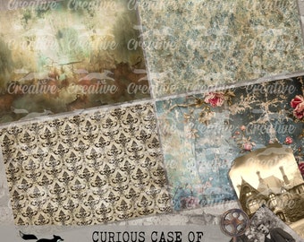 Grungy BACKGROUND PAPERS, Curious Case of Craftly Hall,  Digital Papers DIGI24 26**