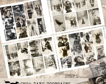 SNOWY DAYS Portraits, Digital Photographs for journals/Scrapbooking, Digital Kit DIGI24 46