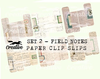 PAPER CLIP SLIPS Set 2 - Field Notes, Digital Journal/Scrapbook Ephemera, Paperclip Digital DIGI23 13