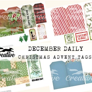 2022 December Daily Christmas Advent Tags, Digital Tag Kit, DIGI22 45