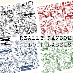 Etiquetas de colores REALMENTE ALEATORIAS, Kit de diario digital, Efímera de álbum de recortes imprimible DIGI22 27
