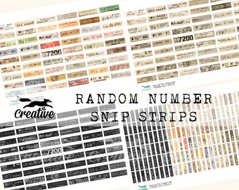 Random Number Snip Strips, DIGI22 11, Digital Number Labels