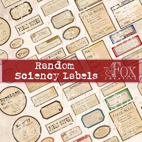 Random Sciency Digital Labels DIGI20 29: Specimen, identification, labels
