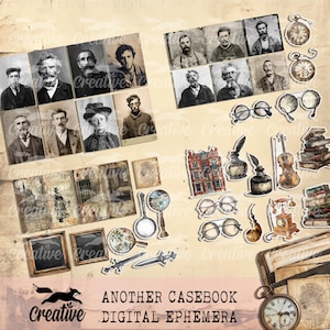 NOG EEN CASEBOOK Digitale ephemera – afdrukbare vintage stijl voor junkjournals, scrapbooking, collage – directe download DIGI25 05