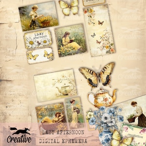 EPHEMERA LAZY AFTERNOON Journal/Scrapbooking Papiere, Digital Kit, DIGI25 13