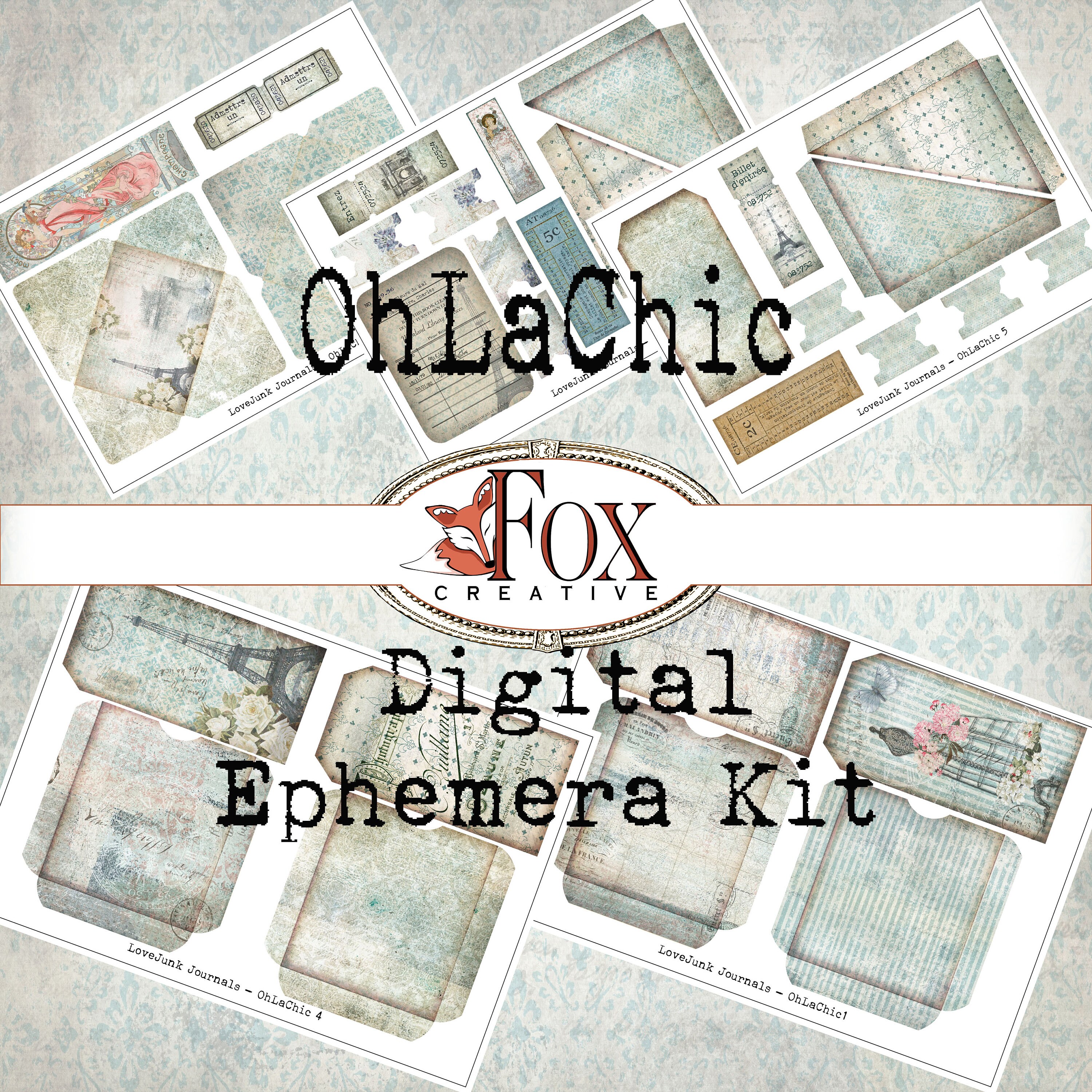 OhLaChic: Shabby Chic, Paris Themed Digital Ephemera Kit  DIGI19 13