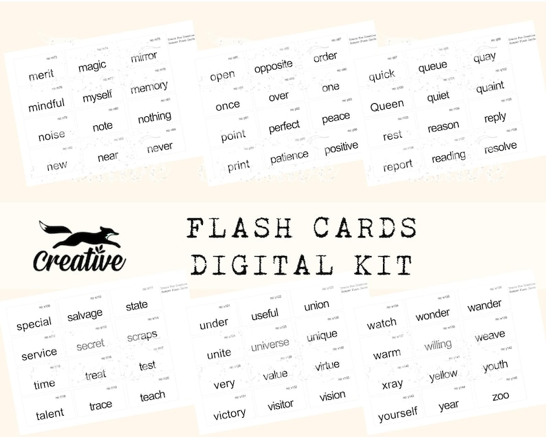 Flash Cards Digital Kit DIGI22 39 Etsy