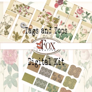 Botanical Tags & Tops Digital Ephemera Kit DIGI19 16