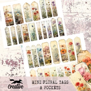 Mini Floral Tags and Pockets, Digital Kit, DIGI23 42