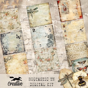 Kit per scrapbooking/diario digitale BUGTASTIC formato TN, diari TN stampabili DIGI24 41