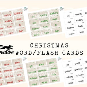 WEIHNACHTSWORTE, digitale Karteikarten, bedruckbares Digital Kit, DIGI22 41