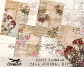 DUSTY FLORALS,  Tall Skinny Journal, Printable Journal/crapbooking Papers, Digital Kit, DIGI23 19