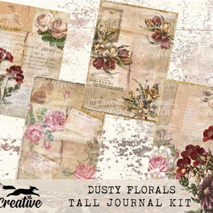 DUSTY FLORALS,  Tall Skinny Journal, Printable Journal/crapbooking Papers, Digital Kit, DIGI23 19
