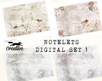 DIGITAL NOTELETS SET 1, Digital Greeting Cards, Printable Card Making, Journal/Scrapbooking Cards, DIGI22 19