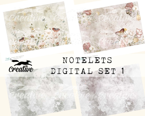DIGITAL NOTELETS SET 1, Digital Greeting Cards, Printable Card Making, Journal/Scrapbooking Cards, DIGI22 19