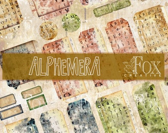 ALPHEMERA - Kit digital - Etiquetas de fondo Grungy, bolsillos y efímera DIGI20 15