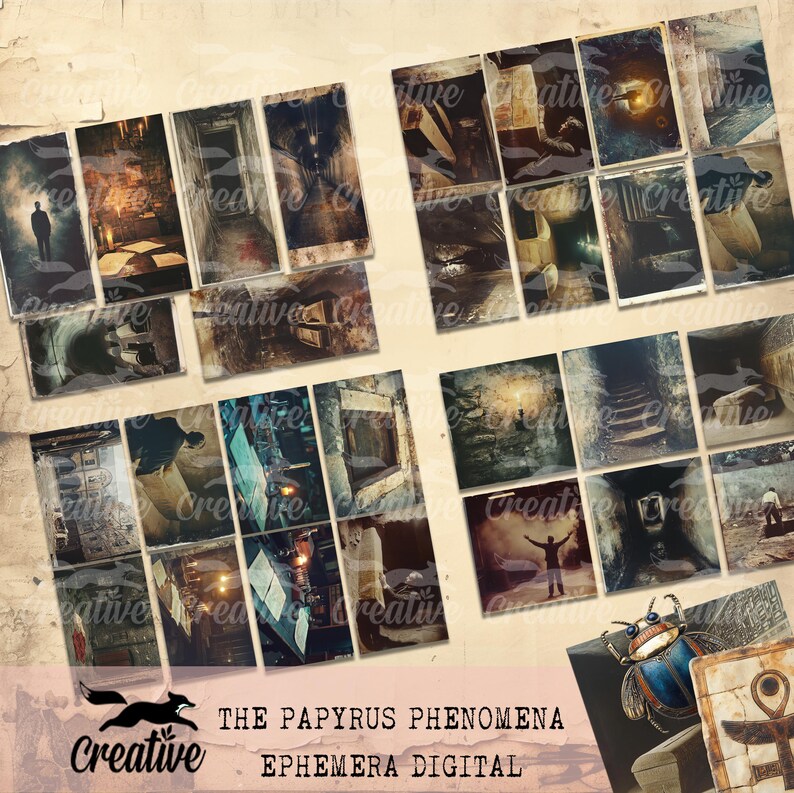 Distressed Papyrus THE PAPYRUS PHENOMENON, Digital Journal/scrapbooking Ephemera Kit ...