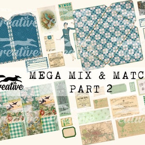 Conjunto MEGA MIX & MATCH 2, Kit de Diário Digital, Enfeites e Etiquetas de Diário, Objetos de Scrapbook para Impressão DIGI22 05