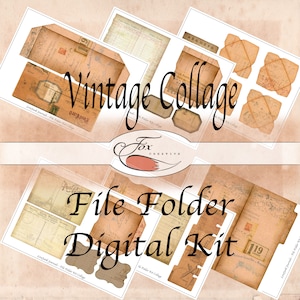 Vintage Collage Digital File Folder Kit DIGI19 72