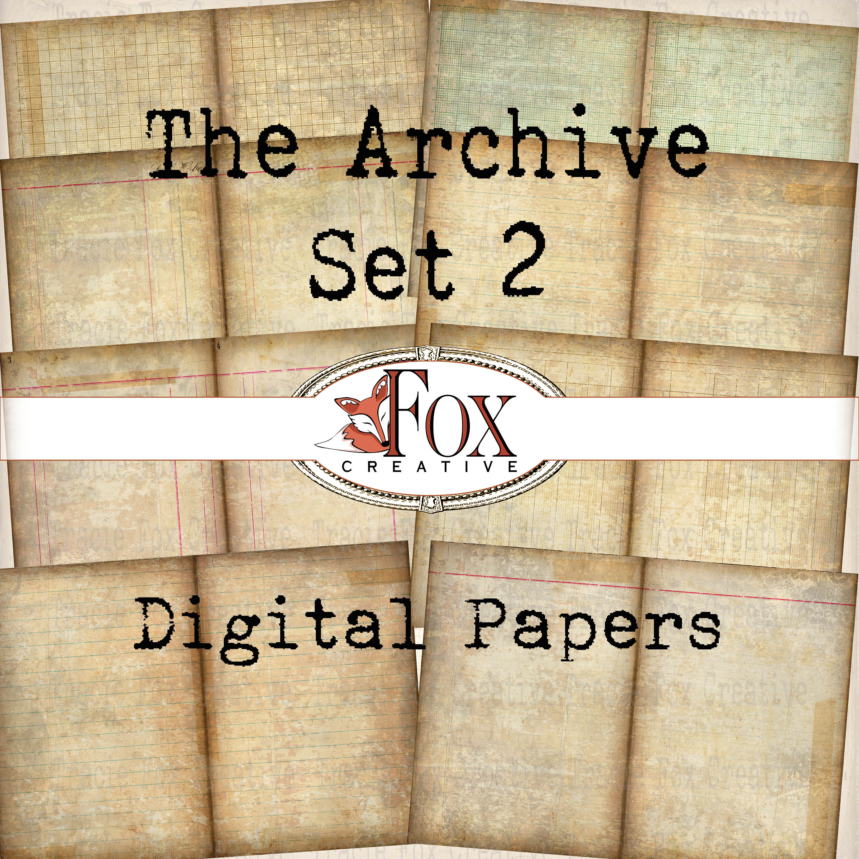The Archive Set 2, Digital Papers, Journal/scrapbook Kit by Lovejunk ...
