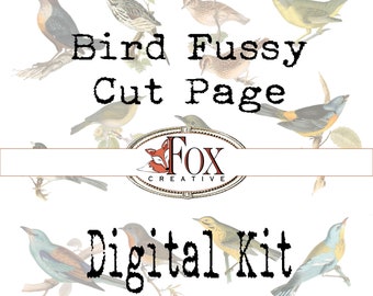 Images d'oiseaux, Pages de coupe De Fussy, Kit numérique d'oiseaux DIGI19 49