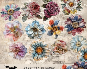 Textured Flowers Fussy Cuts,  Digital Kit, DIGI24 23