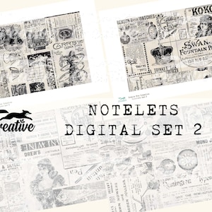 CONJUNTO DE 2 CADERNOS DIGITAIS, Cartões de felicitações digitais, Criação de cartões para impressão, Cartões para diário/álbum de recortes, DIGI22 20