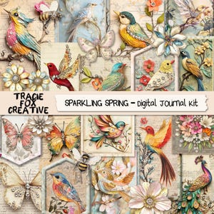 PRIMAVERA BRILHANTES – Primavera linda para diário, scrapbooking e colagem com um toque de brilho! DIGI25 25
