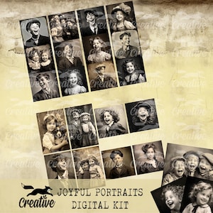 JOYFUL YOUTHS, Digital Portrait Kit, Printable Journal/Scrapbook Ephemera, Sofortiger Download Kit DIGI23 58