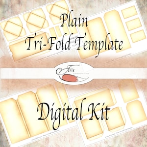 Blank Digital Trifold Tag Templates. Digital Journal Kit. DIGI19 70