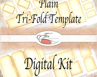 Blank Digital Trifold Tag Templates. Kit journal numérique. DIGI19 70 Annonces