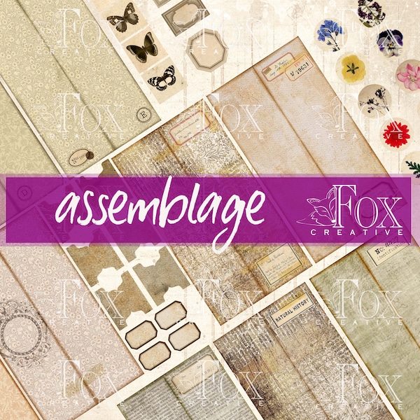 ASSEMBLAGE : lames d'échantillons de journal numérique/étiquettes fines, kit de scrapbooking imprimable DIGI20 30