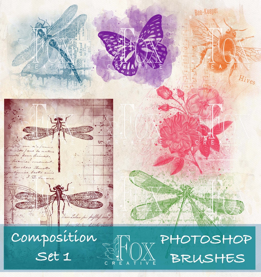 Composition Photoshop Brush Set 1, ABR Files, Brush Tools ABR20 04 ...