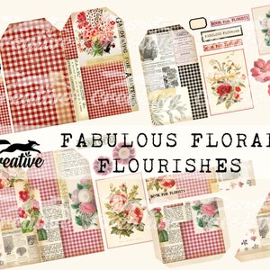 Favolosi fiori floreali, originali! Kit di etichette digitali a strati e decorazioni effimere, kit per album di etichette, album di ritagli stampabile DIGI22 05