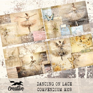 COMPENDIUM Danse sur dentelle MK8, journal numérique, kit de scrapbooking imprimable, DIGI23 55