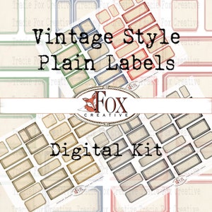 Vintage Style Plain Labels DIGI19 48