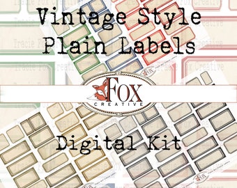 Vintage Style Plain Labels DIGI19 48